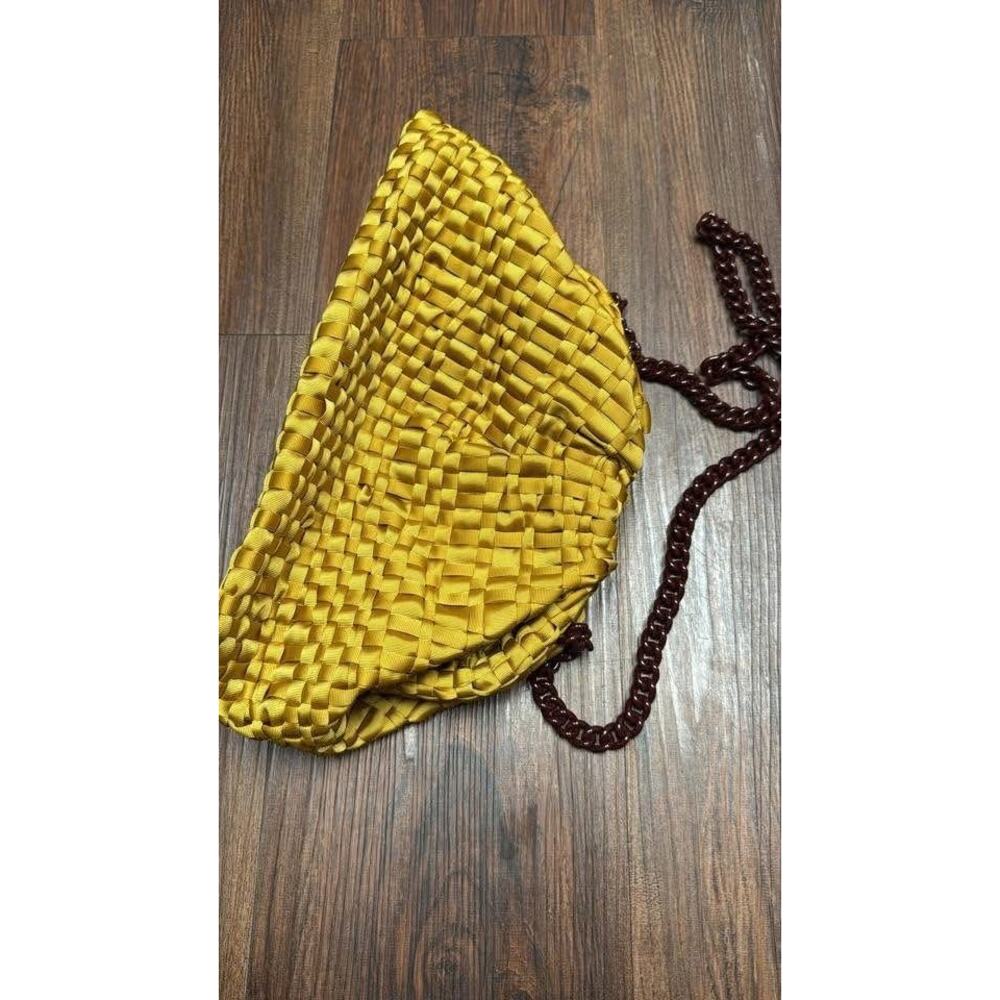 Maria La Rosa Game Clutch in Mustard Yellow – Handwoven in Italy Tuckernuck $398 - Picture 3 of 4